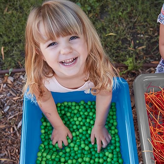 ECR4Kids 4-Station Sand and Water Adjustable Play Table, Sensory Bins, Grey/French Blue