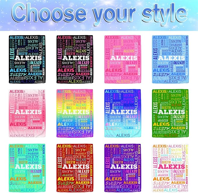 Personalized Name Blanket for Boys Girls, Custom Baby Blanket with Name for Kids Teens, Baby Shower Birthday Newborn's Gift, Infant Toddler Blankets Newborn Receiving Blankets for Crib Stroller