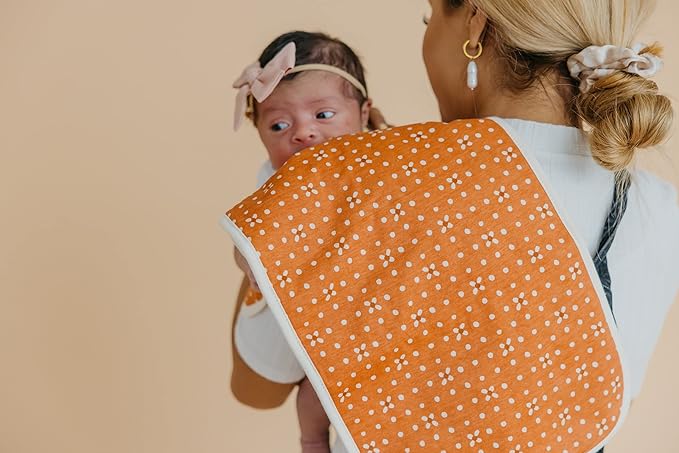 Copper Pearl Baby Burp Cloth Large 21''x10'' Size Premium Absorbent Triple Layer 3-Pack Gift Set Rue