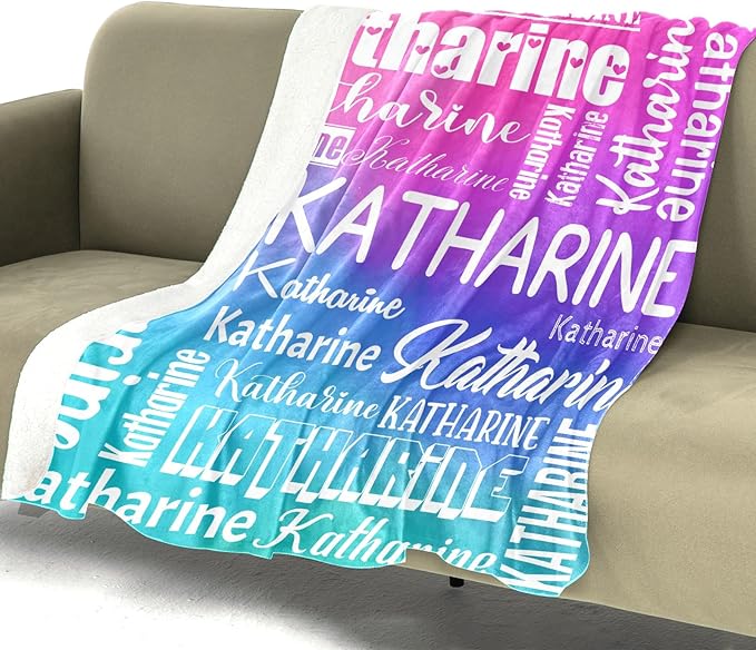 Personalized Blankets with Name Custom Blanket for Adult Kids Baby Customized Blanket Monogrammed Blankets Gifts for Women Men Girls Boys
