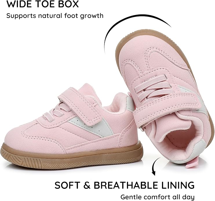 Apakowa First Walker Sneakers Shoes for Infant Baby Toddler Boys and Girls – Wide Toe Box Baby Shoes Soft Sole All Season Size 6 9 12 18 24 Months