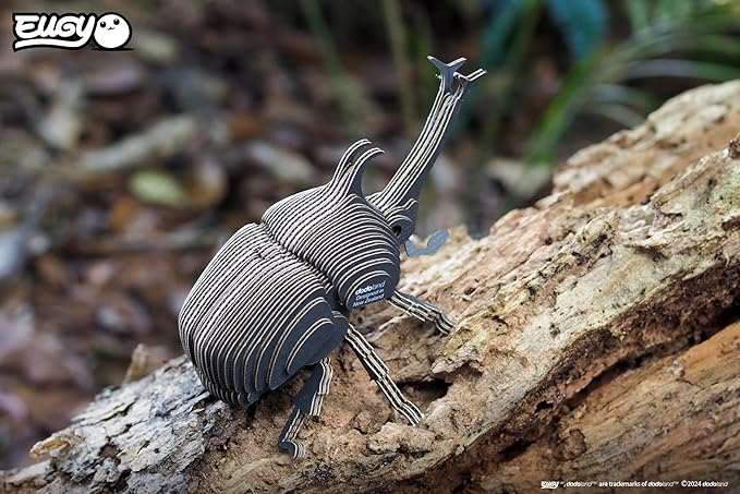 Eugy Rhino Beetle 3D Puzzle - 34 Piece Eco-Friendly Educational Toy Puzzle for Boys, Girls & Kids Ages 6+