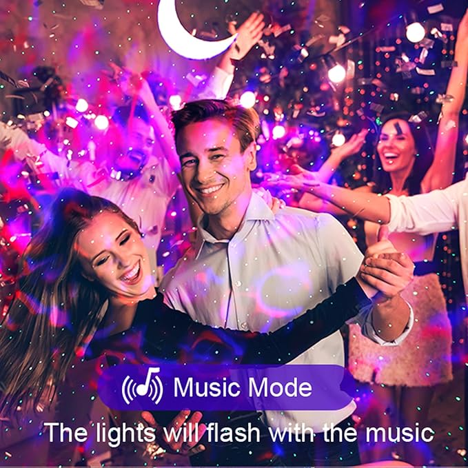 Galaxy Projector Star Night Light - 3-in-1 Moon Star Aurora Projector for Bedroom, Clap-Activated Music Sync,14M Colors, Kids Nursery & Adult Sleep Aid (No Music/Alexa)