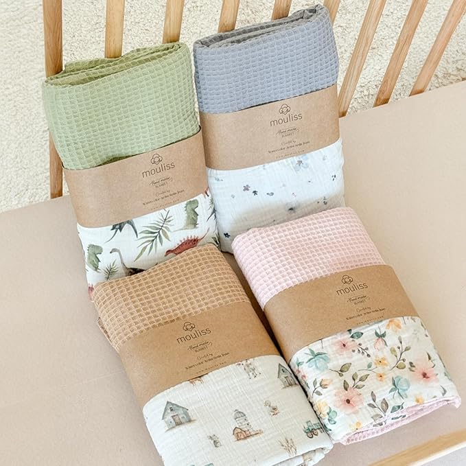 Personalized Baby Blanket with Name – Handmade 100% Organic Cotton Newborn Gift | Custom Knit Blanket for Boys, Girls, Kids & Baby Showers