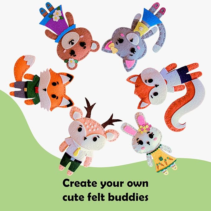 Sewing Kit for Kids - Sew & Create 6 Adorable Stuffed Animal Projects - Fun DIY Craft Set for Ages 6 and up - Educational & Creative Sewing Kit for Girls & Boys - Gift for Young Crafters