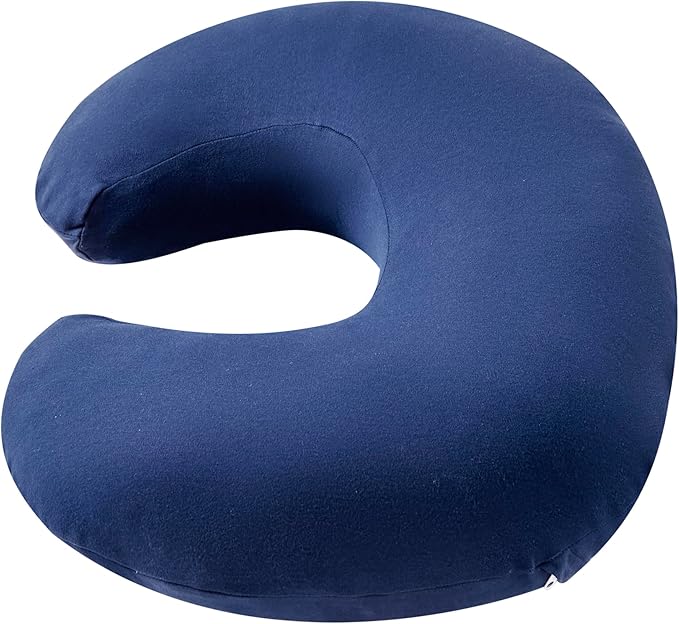 Nursing Pillow, Plus Size Breastfeeding Pillow Original Support for Baby Boys Girls Breastfeeding Essentials, with Removable Soft Cotton Cover (Dark Blue, Large (25.59 * 20.08 * 6.30 Inches))