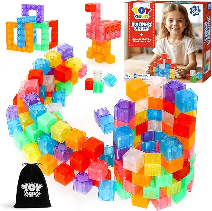 TOY Life 36PCS Magnetic Blocks for Kids Ages 4-8, Magnetic Building Blocks for Toddlers 3-5, Magnet Toys for Toddler, Kids Building Blocks, Toddler Building Toys