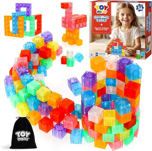 TOY Life 36PCS Magnetic Blocks for Kids Ages 4-8, Magnetic Building Blocks for Toddlers 3-5, Magnet Toys for Toddler, Kids Building Blocks, Toddler Building Toys