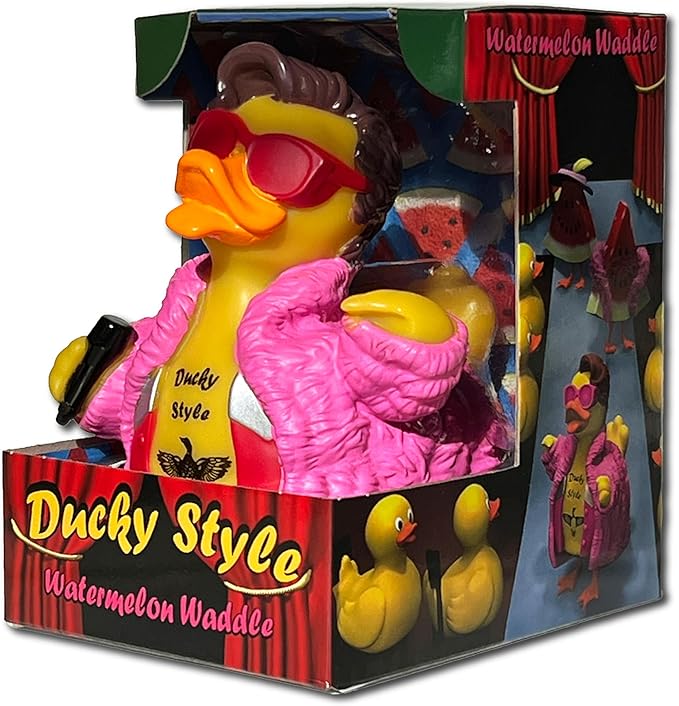 CelebriDucks - Ducky Style - Watermelon Waddle - Floating Rubber Ducks - Collectible Bath Toy Gift for Kids & Adults of All Ages