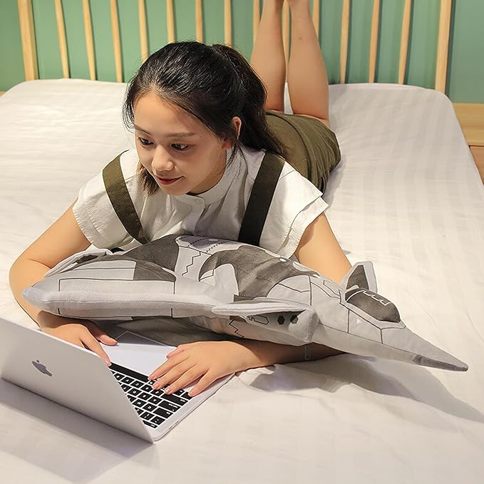 29 Inch Airplane Plush Toy with Blanket – Warplane Stuffed Animal, Space Shuttle Plush for Kids, Sofa or Travel Decor