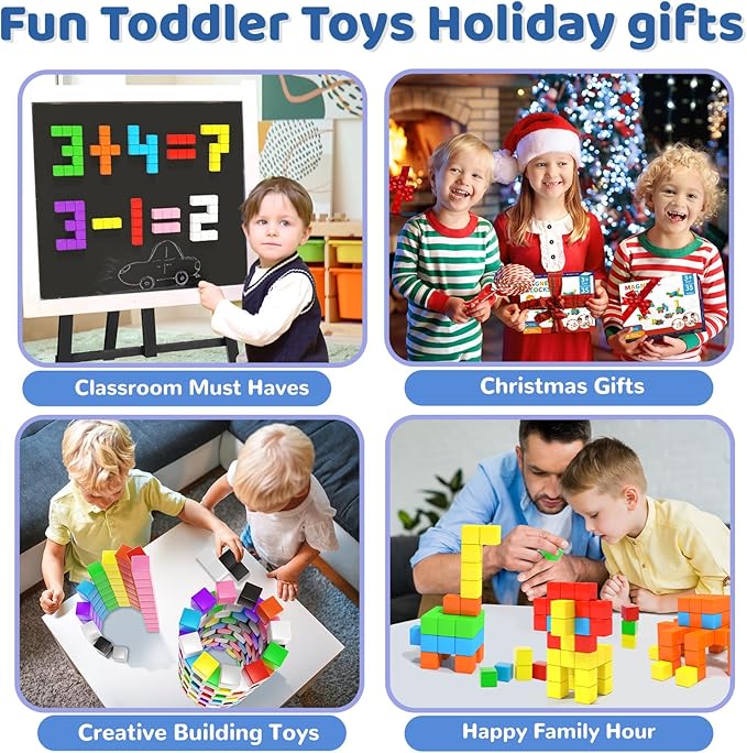 Magnetic Blocks 1.18 inch, Large Magnetic Cube Toy for Sensory STEM Education Preschool Magnet Toys for 3 4 5 6 Year Old Boys and Girls,Christmas Birthday Gifts for Kids Age 3+