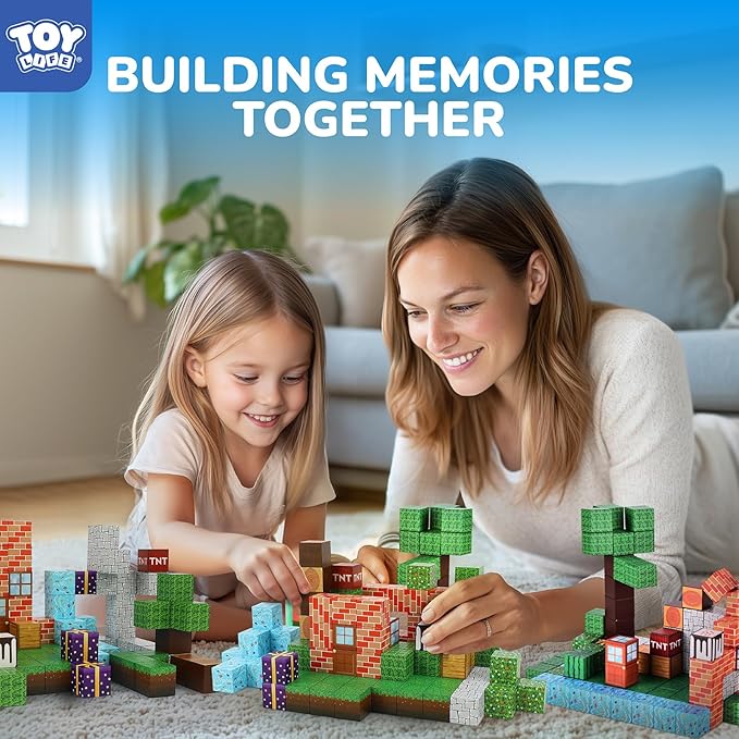 Magnetic Blocks, 108 Pcs Build Mine World Magnet Building Blocks Set for Kids Age 3+ Year Old Boys Girls, Magnetic Construction Building Toy for Toddler