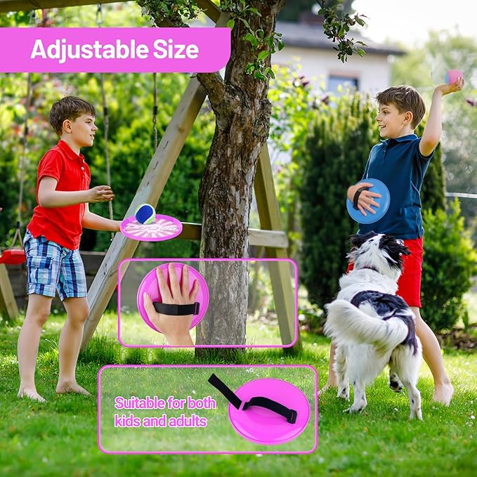 Toss and Catch Ball Set with 6 Paddles 6 Balls, Outdoor Toys for Kids Beach Toy Pool Toys Outdoor Yard Games for 3 4 5 6 7 8 9 10 Year Old Boys Girls, Ideal Gifts for Kids Age 3+