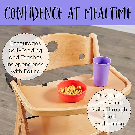 ECR4Kids ELR-18100-BE My First Meal Pal Snack Bowls – BPA-Free, Dishwasher Safe, Stackable Bowls for Baby, Toddler and Child Feeding - 3-Pack, Berry