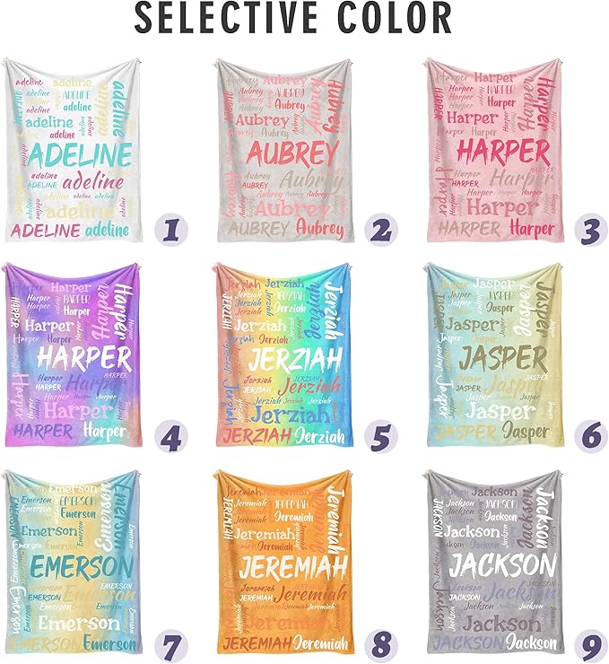 Anti Pilling Name Blanket, Personalized Blankets for Kids, Custom Throw Blanket with Name for Adult, Customized Baby Name Blanket, Personalized Baby Gifts for Birthday Christmas Valentines Day