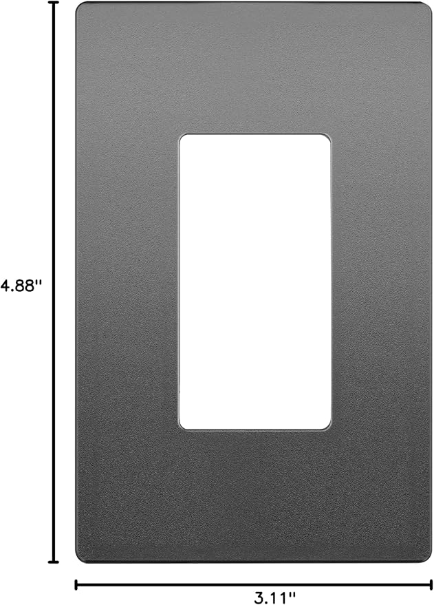 LIDER Matte Finish Decorator Switch Cover, Screwless Wall Plate, Mid-Size 1-Gang 4.88" x 3.11", Unbreakable Polycarbonate Thermoplastic, UL Listed, LSWP-31M-SG, Space Gray