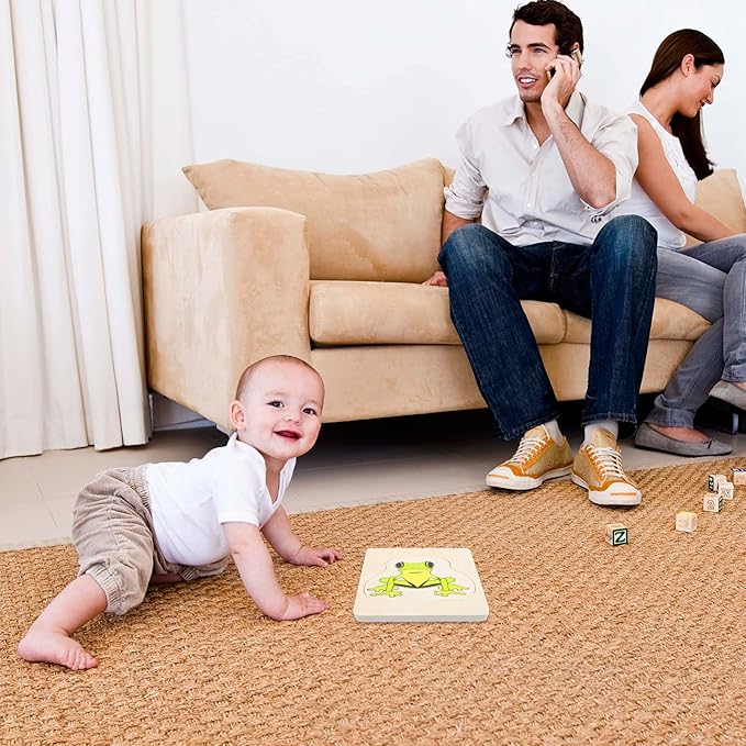 Wooden Multi Layered Puzzles, Life Cycle of Frog, Cartoon Montessori Toy DIY Puzzle Early Educational Toy Preschool Learning Game for Boys & Girls 3 Years and Above