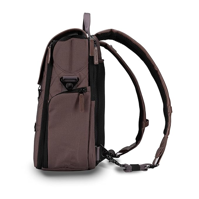 PAPERCLIP Diaper Bag Backpack with Patented Changing Station - Unisex Baby Bag for Travel - Large Eco-Friendly Diaper Bags for Mom and Dad (Baked Oak)