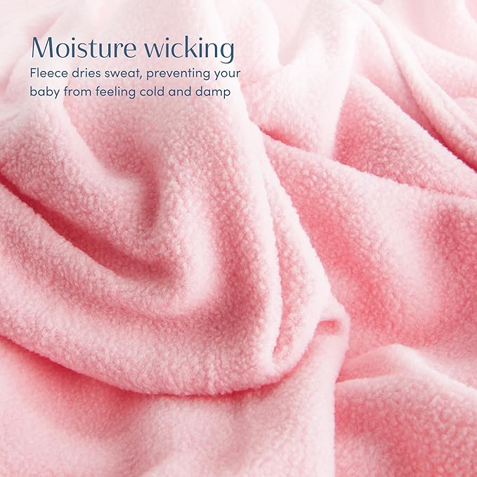 SleepingBaby Zipadee-Zip Transition Swaddle - Cozy Fleece Wearable Blanket with Two-Way Zipper for Baby Sleep - Rose Pink, X-Small (3-6 Month)