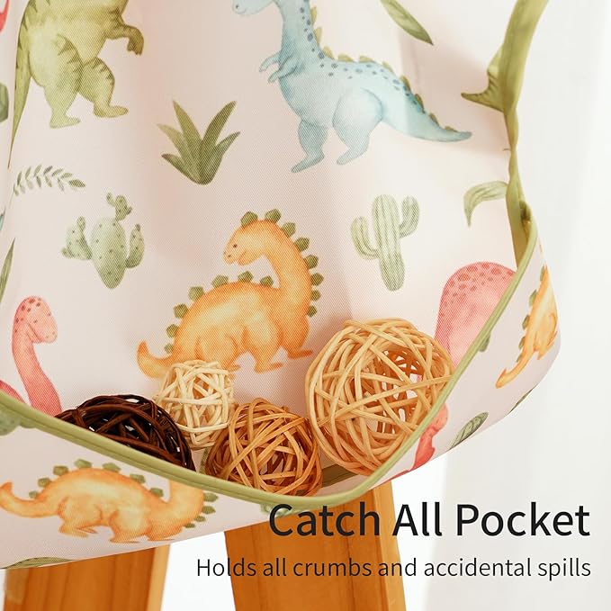 3-Pack Waterproof Baby Bibs for Eating - Lightweight Feeding Bibs, Mess Proof, Baby Essential Must Have for Eating