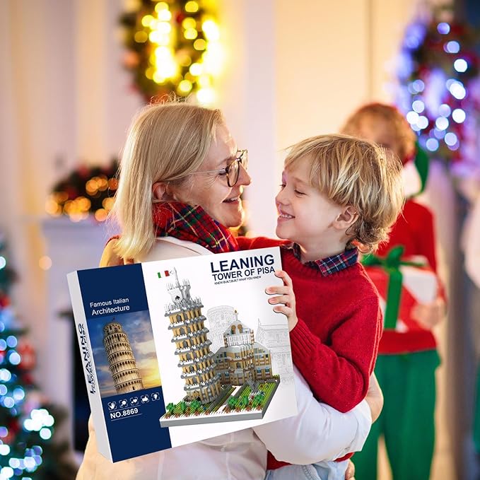 Leaning Tower of Pisa Micro Mini Building Blocks Set Italy Architecture Building Kits Famous Landmark Model Toys Gift for Adults Kids Teens 2500 PCS