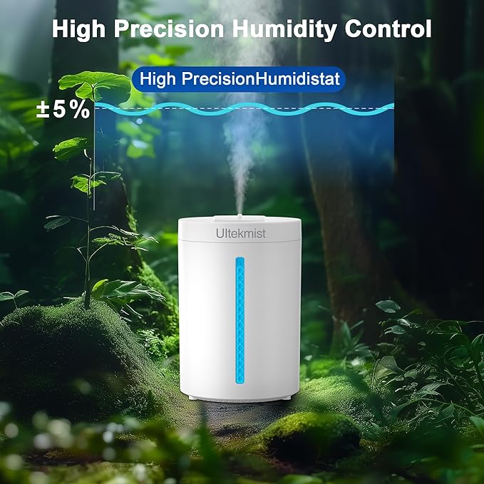 Humidifiers for Bedroom, 2 in 1 Cool Mist Humidifiers for Home, Large Room, Baby Nursery and Plants, 4L Top Fill Cool Mist Humidifier with Oil Diffuser, Nightlight, 31H Runtime, 30db (White)