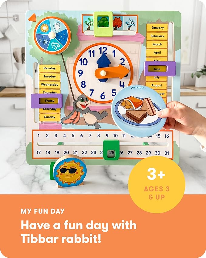 SimplyFun My Fun Day - an Engaging and Educational Activity Board- Learn About The Months, Days, Seasons and Telling Time - 1 to 2 Players - for Kids Ages 3 & Up