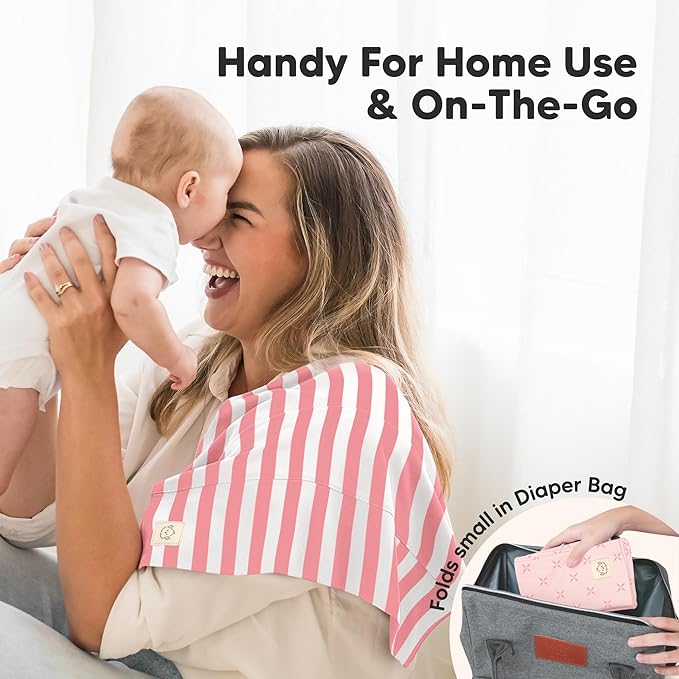 Organic Burp Cloths Baby Boy, Girl - 6-Pack Large Cotton Burping Cloths for Babies, Spit Up Rags, Super Absorbent, Ultra Soft Newborn Rag, Gender Neutral, Machine Washable, Durable (Blush)