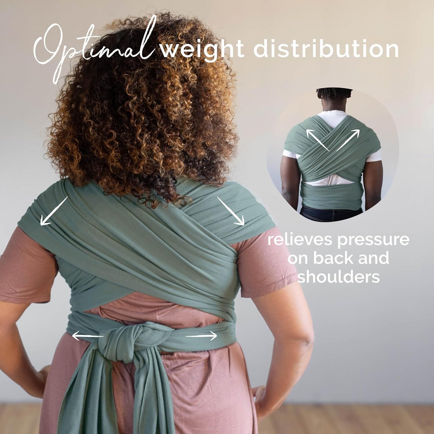 Boba Baby Wrap Carrier – Original Baby Sling Carrier for Newborns (7–35 lbs), Soft, Secure, Hands-Free & Ergonomic, Ideal for Comfortable Bonding, New Parents (Sage Green)