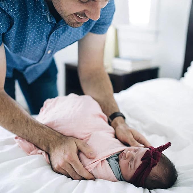 Little Unicorn Premium Cotton Swaddle Baby Blanket | Breathable Fabric | for swaddling, Play, Nursing & More (Light Pink)