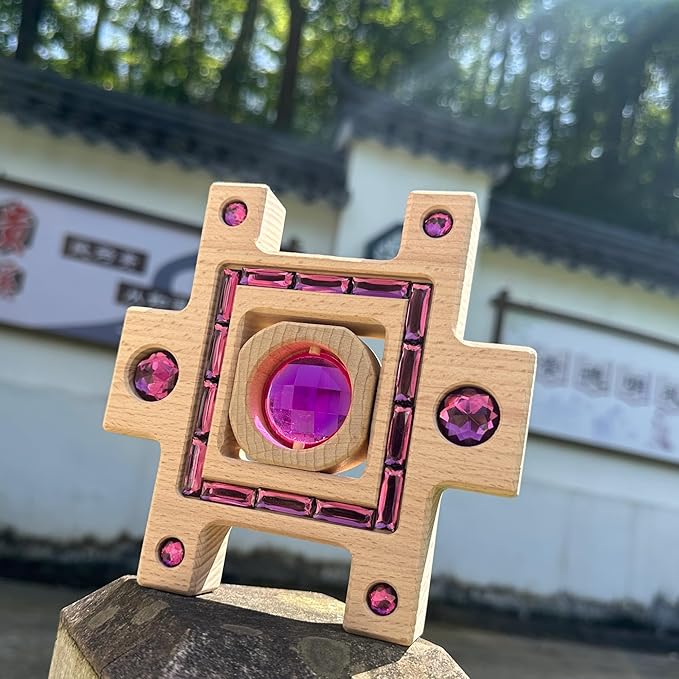 3PCS Wooden Purple Gem Acrylic Stacked Blocks, Colorful Trapezoidal Building Toys for Kids (3PCS Purple Set)