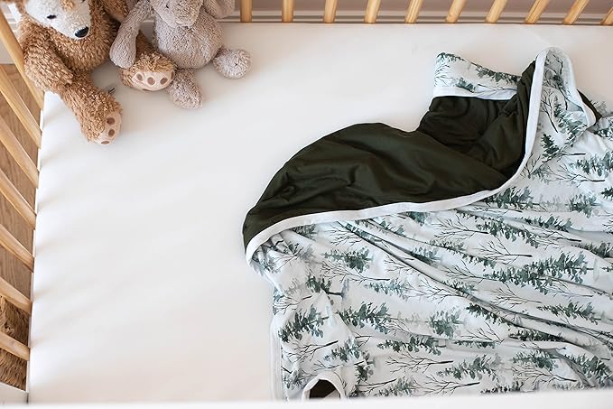 Pobibaby Soft Neutral Baby Blanket - Comfortable Premium Cotton Toddler Quilt, Ideal for Boys and Girls - Perfect Baby Boy, Baby Girl Toddler Blanket - Warm, Soft Baby Blankets (Magical Woods)
