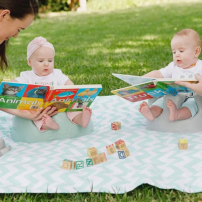 Bumbo Baby Infant Soft Foam Comfortable Support Wide Floor Seat with 3 Point Adjustable Harness for Ages 3 to 12 Months, Hemlock