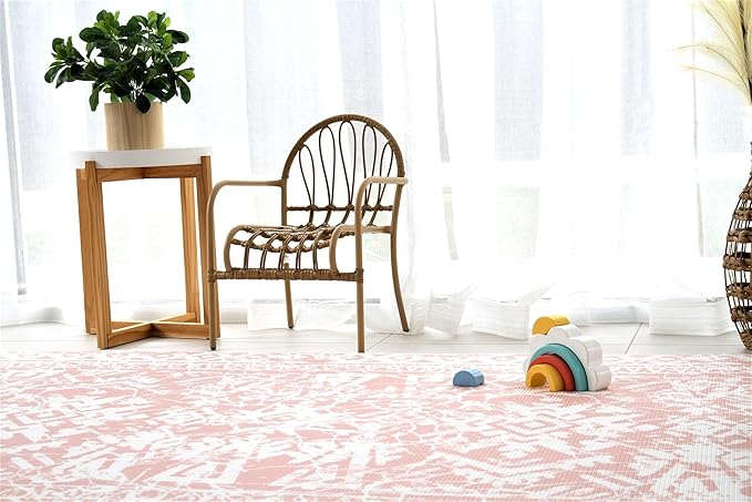 Cushmat Stylish Reversible Foam Play Mat (Large, Explorer - Coral Teal) - Soft, Waterproof, Durable Play mat for Infants, Babies, Toddler, Kids & Grownup - 6.5ft x 4.5ft