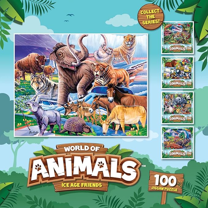 MasterPieces 100 Piece Family Jigsaw Puzzle for Kids - Ice Age Friends - 14" x 19"