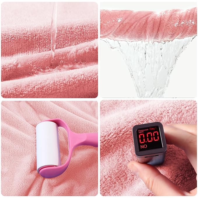 ROMASA Baby Bath Towel Ultra Soft Hooded Towel Highly Absorbent Bathrobe Blanket Toddlers Shower Gifts for Boys Girls-27.5" x 55" (Pink Elephant)