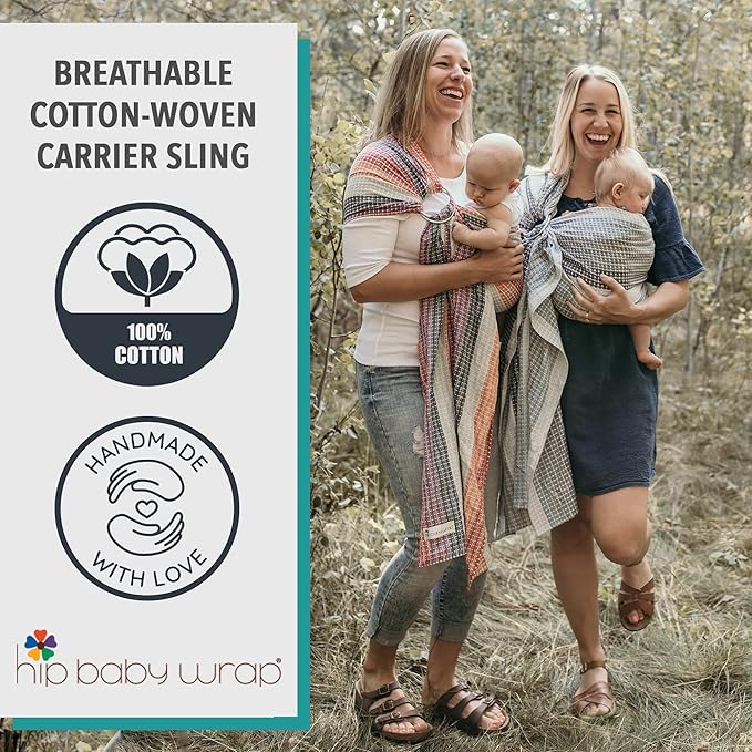 Hip Baby Wrap Ring Sling Baby Carrier for Infants and Toddlers - 100% Soft Cotton Baby Wraps Carrier for Babies 8-35 lbs - Perfect Baby Shower Gifts Moms and Dads - Nursing Cover (Kiwi Honeycomb)