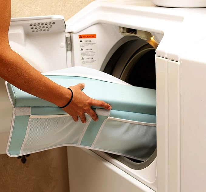 Bath Kneeler & Elbow Rest–Thick, Non-slip 1-Piece Pads Protect Elbows and Knees, Mesh Pockets for Storage. Quick-Dry, Easy to Clean, Durable. Perfect for Bathing Babys, Toddlers, and Pets (Cool Mint).