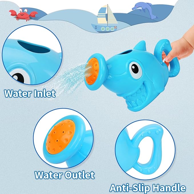 Baby Bath Toys for Toddlers 1-3, 14 Pcs Bathtub Toys for for Kids Age 2-4,Mold Free Bath Boat with Stacking Cup & Watering Can , Water Table Toys for Infants Boys Girls Babies 6-12-18 Months