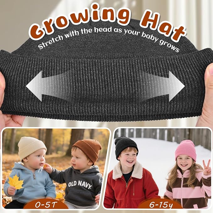 ZOORON Toddler Beanie Baby Boys Girls Beanies Kids Winter Hats Children Knit Warm Caps Soft Ski Hat