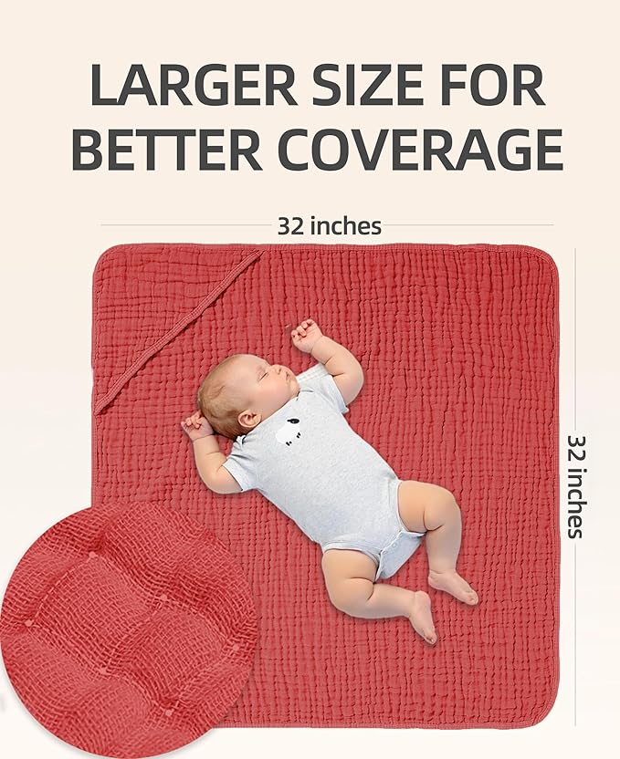 3-Pack Hooded Baby Towels for Newborn 100% Cotton Soft Babies Blanket Toddler and Kids Bath Towel Baby Essentials