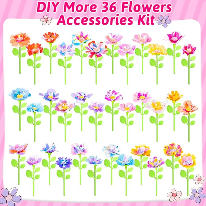Osllate Upgraded Flower Bouquet Accessories Set for Making 36 Flowers, DIY Arts & Crafts Toy Accessories Flowers Making Toy Kit