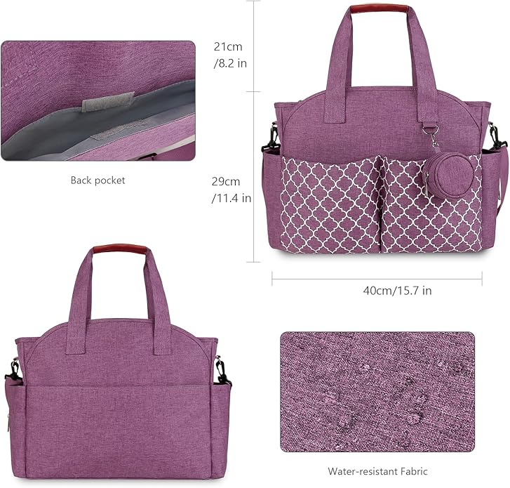 Lmbabter Diaper Bag Tote with Changing Station Upgrade Multi-Function Baby Bag with Adjustable Shoulder Strap