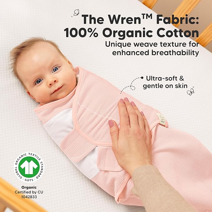 3-Pack Organic Swaddles for Newborns, Baby Sleep Sacks 0-3 Months - Baby Swaddle Wrap, Newborn Wearable Blanket, Infant Sleep Sack for Girls, Boys, Soft & Snug, Large Hook & Loop Closure (Mellow)