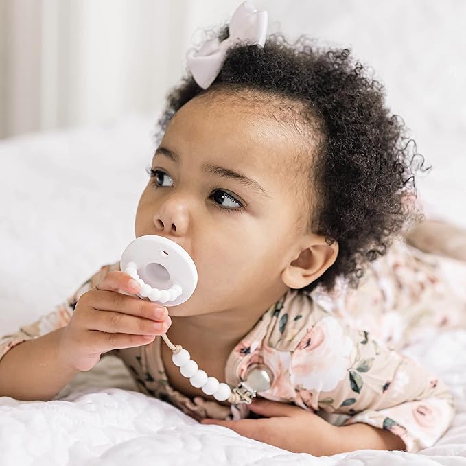 Ryan & Rose Cutie PAT Pacifier Teether (Slant, White)