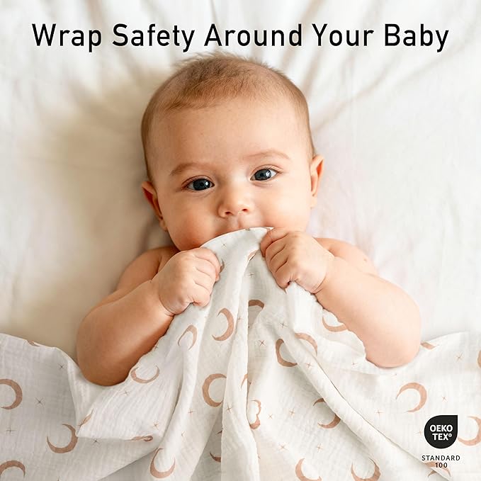 GLLQUEN BABY Muslin Swaddle Blankets,3-Pack Receiving Blanket for Newborn Boys and Girls,Baby Swaddle Blanket Unisex,Little Bear,Baby Essentials, Registry & Gift, 40 x 38 inches