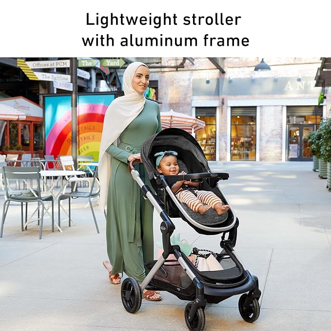 Graco Modes Nest Travel System, 3-in1 Modular Carseat Stroller Combo, Adjustable Slide2Me Infant Car Seat Carrier to Toddler Stroller, Includes the SnugRide DLX Infant Car Seat, Norah