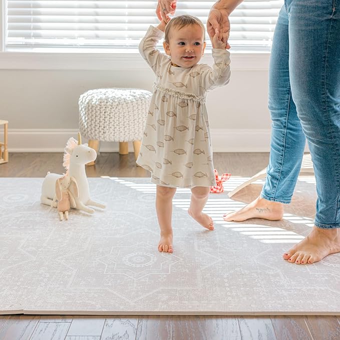 Baby Play Mat for Floor - Layla (4x6ft) - Premium EVA Foam Play Mat for Babies & Toddlers (Ages 0-5+) - Non-Toxic Playmat for Tummy Time, Crawling & Playroom - Stylish & Comfortable