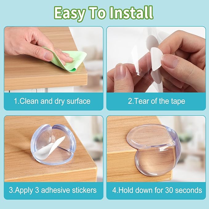 Baby Proofing Corner Protector Baby: 12 Pack Table Corner Protectors for Baby Furniture Guards| Baby Proof Corner Protectors to Cover Sharp Furniture