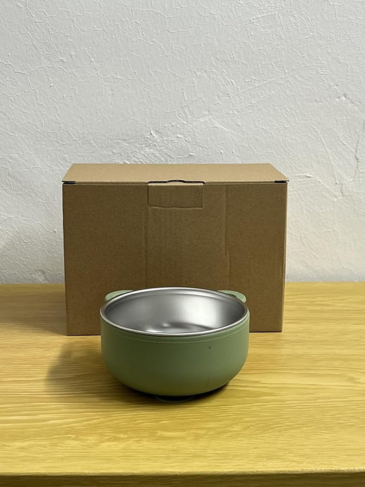 Baby Suction Bowls with Lids 4-Pack, 2-in-1 Stainless Steel 304 Toddler Bowl & Removable Silicone Suction Kids Bowl Plate Set Non Toxic Snack Dishes for Self-Feeding, Sunrise Meadow